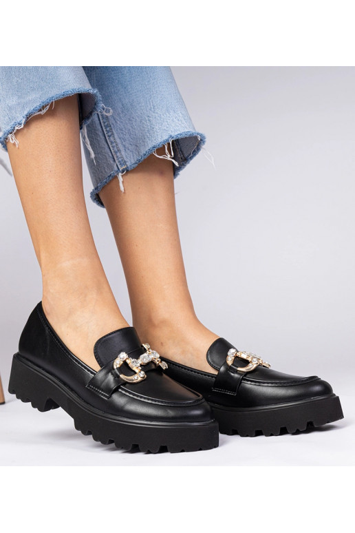 Schwarze elegante Mokassins mit...