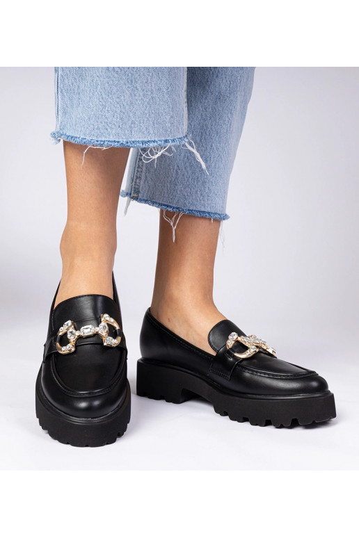 Schwarze elegante Mokassins mit...