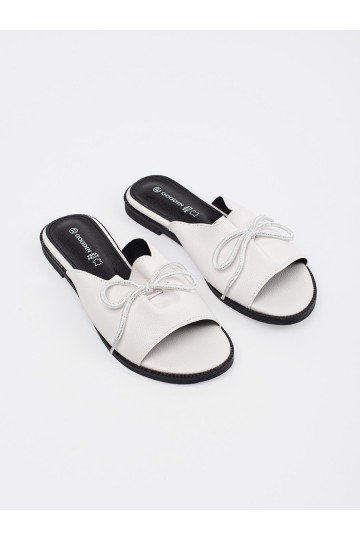 Zueiße Farbe Hausschuhe płaksie mit einer Schleife 2