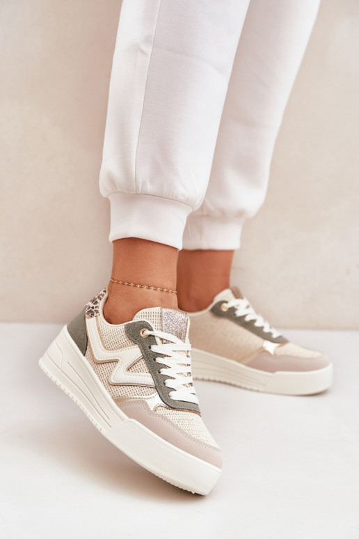 Turnschuhe Feminin mit einer Plattform mit Leopardenfellmuster grüne Farbe Lorori Turnschuhe Feminin mit einer Plattform mit Leopardenfellmuster grüne Farbe Lorori