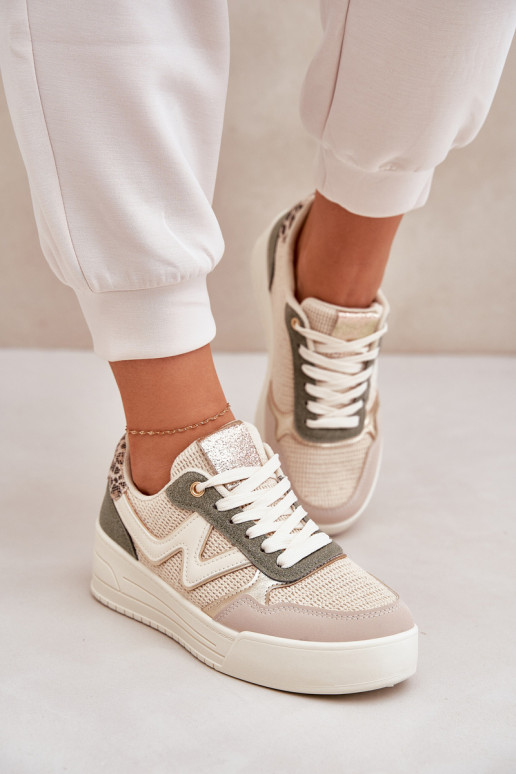 Turnschuhe Feminin mit einer Plattform mit Leopardenfellmuster grüne Farbe Lorori Turnschuhe Feminin mit einer Plattform mit Leopardenfellmuster grüne Farbe Lorori