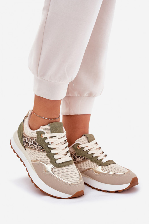 Turnschuhe Feminin und Schriften mit einer Plattform grüne Farbe Davinara Turnschuhe Feminin und Schriften mit einer Plattform grüne Farbe Davinara