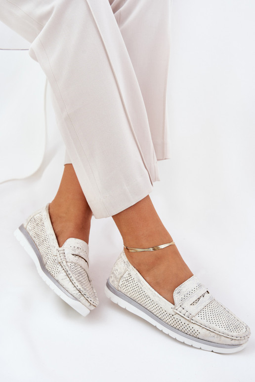 Bralithia Mokassins aus eco Leder in Silber Bralithia Mokassins aus eco Leder in Silber