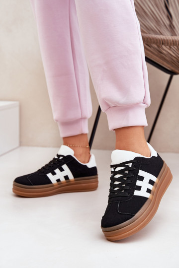 Sneaker-Modell Schuhe mit Plateau schwarze Syliyana