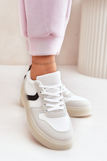 Niedrige Sneaker-Modell Schuhe mit Plateau weiße Telmira