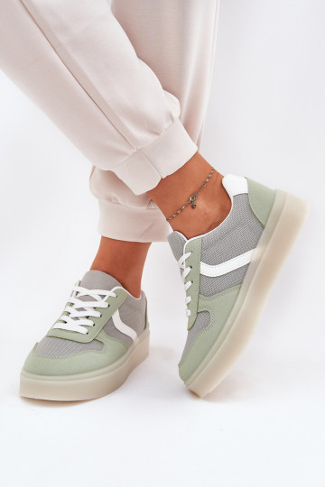 Niedrige Sneaker-Modell Schuhe mit Plateau grüne Telmira