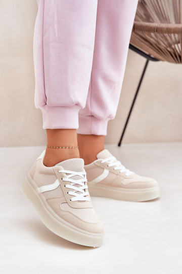 Niedrige Sneaker-Modell Schuhe mit Plateau sandfarbene Telmira 2