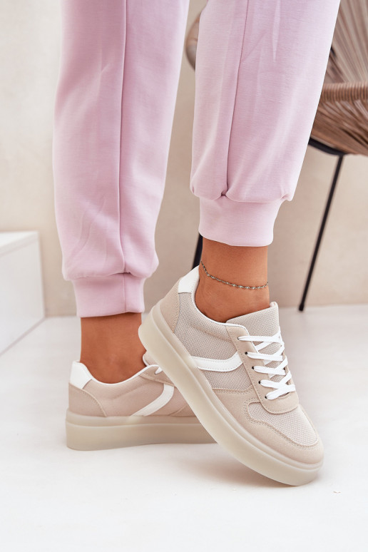 Niedrig Sneakers Stilvollllschuhe Feminin mit einer Plattform Beige Telmira Niedrig Sneakers Stilvollllschuhe Feminin mit einer Plattform Beige Telmira