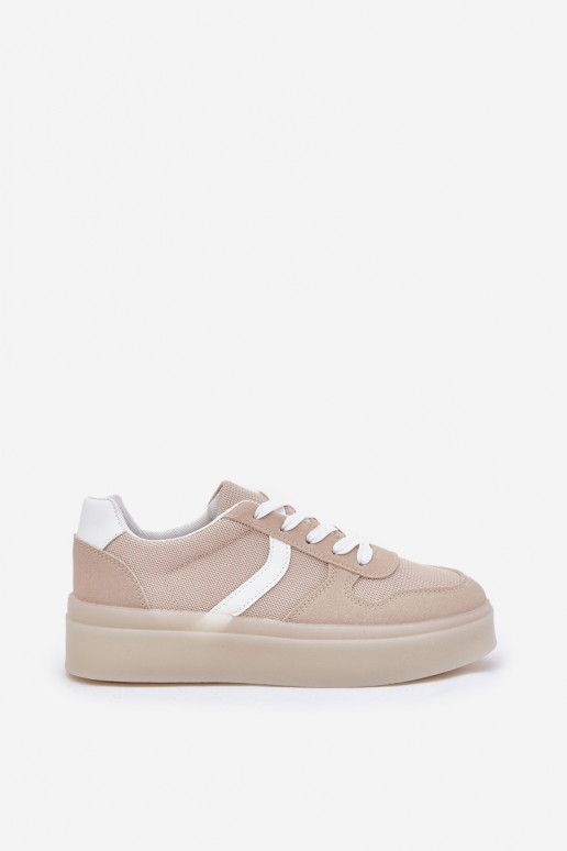 Niedrig Sneakers Stilvollllschuhe Feminin mit einer Plattform Beige Telmira Niedrig Sneakers Stilvollllschuhe Feminin mit einer Plattform Beige Telmira
