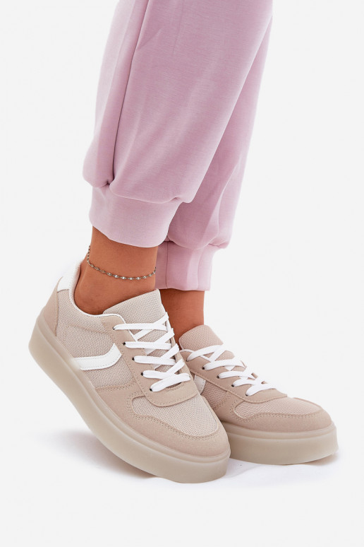 Niedrig Sneakers Stilvollllschuhe Feminin mit einer Plattform Beige Telmira Niedrig Sneakers Stilvollllschuhe Feminin mit einer Plattform Beige Telmira