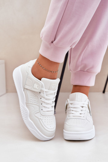 Sportliche Schuhe Sneaker-Modell Schuhe mit Plateau aus Eko-Leder weiße Telisiria 2