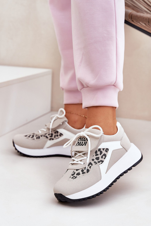 Turnschuhe Sneakers Stilvollllschuhe Feminin mit einer Plattform mit Leopardenfellmuster INeiß-Beige Pumbes Turnschuhe Sneakers Stilvollllschuhe Feminin mit einer Plattform mit Leopardenfellmuster INeiß-Beige Pumbes