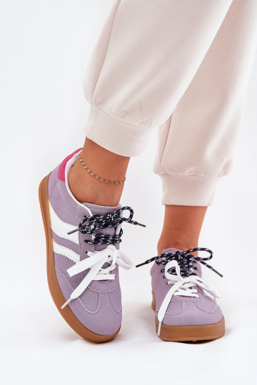 Niedrige Sneaker-Modell Schuhe Damen mit Z Schnürung violette Ventus