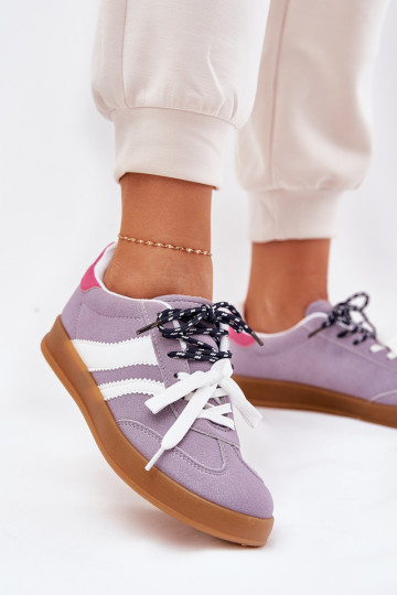 Niedrige Sneaker-Modell Schuhe Damen mit Z Schnürung violette Ventus 2