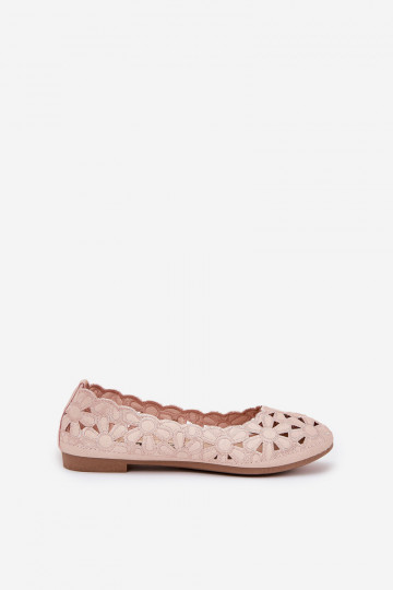 Ballerinas mit Lochmuster Kinder mit Glitzer in Rosa Zindira 2