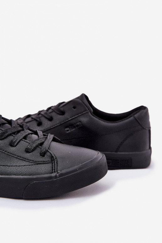 Männlich Klassisches Stilvollll Turnschuhe mit flacher Sohle aus Öko-Leder Big Star NN174252 schZuarze Farbe