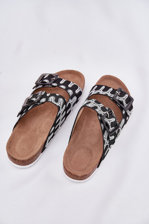 Damenhausschuhe mit Schnallen Und Glitzer S.Barski RB51-006 schZuarze Farbe Damenhausschuhe mit Schnallen Und Glitzer S.Barski RB51-006 schZuarze Farbe