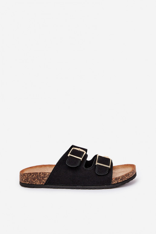 Damenhausschuhe mit einer Plattform Ze goldene Farbemi mit Schnallenmi schZuarze Farbe Lisavionea Damenhausschuhe mit einer Plattform Ze goldene Farbemi mit Schnallenmi schZuarze Farbe Lisavionea