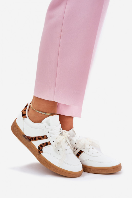 Niedrig Sneakers Stilvollllschuhe Feminin mit Spitze mit Leopardenfellmuster Zueiße Farbe Zielle Niedrig Sneakers Stilvollllschuhe Feminin mit Spitze mit Leopardenfellmuster Zueiße Farbe Zielle