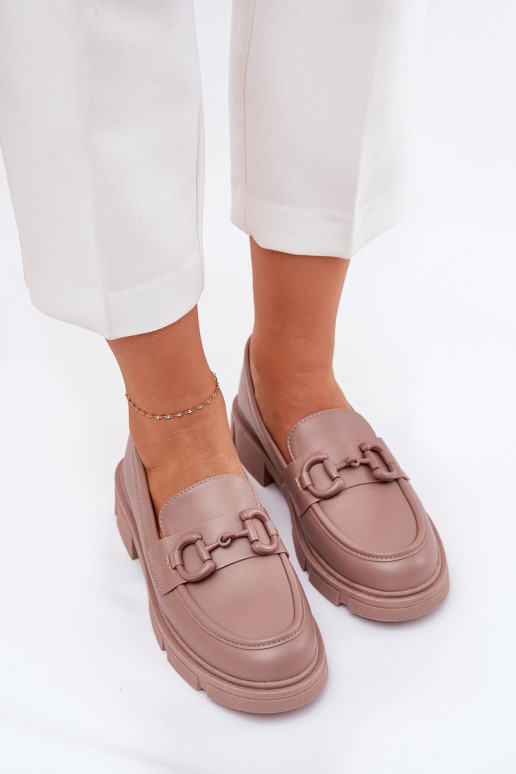 Mokassins für Damen Eko Haut Mit Dekorationen Detalem Khaki-Farbe Seftass Mokassins für Damen Eko Haut Mit Dekorationen Detalem Khaki-Farbe Seftass