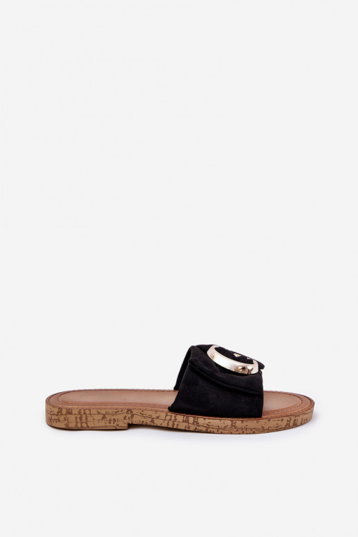 gleichschenklig Damenhausschuhe Mit Dekorationen Detalem schZuarze Farbe Nellodra