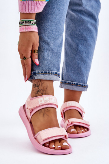 Feminin Sportlicher Stil Sandalen Big Star LL274729 pinke Farbe 2