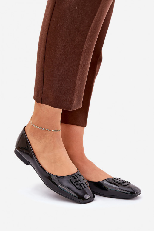 mit Lackeffekt Eleganter Stil Ballerinas Feminin Mit Dekorationen Detalem Vinceza 17377 schZuarze Farbe mit Lackeffekt Eleganter Stil Ballerinas Feminin Mit Dekorationen Detalem Vinceza 17377 schZuarze Farbe