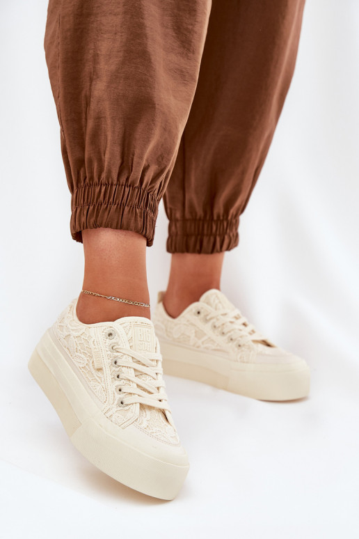 mit Spitzenmotiven Freizeitschuhe Big Star RR274746 Beige mit Spitzenmotiven Freizeitschuhe Big Star RR274746 Beige