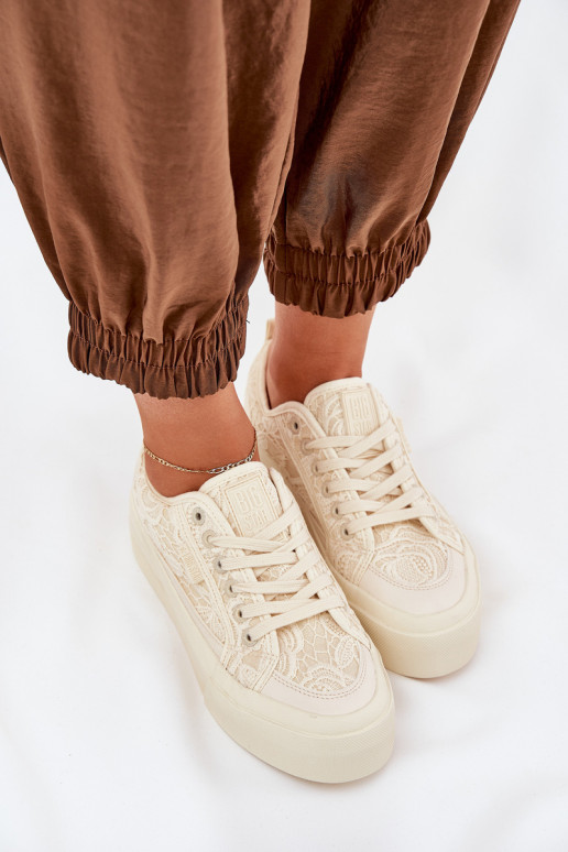 mit Spitzenmotiven Freizeitschuhe Big Star RR274746 Beige mit Spitzenmotiven Freizeitschuhe Big Star RR274746 Beige