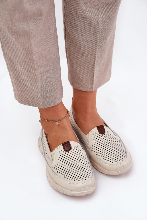 Durchbrochene Ballerinas Aus Ermöglichtturleder Vinceza 95336 Beige Durchbrochene Ballerinas Aus Ermöglichtturleder Vinceza 95336 Beige