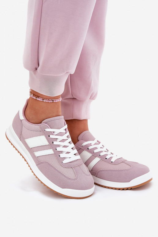 Sneakers Stilvollllschuhe Feminin Z aus Öko-INildlederu Violette Farbe Es mussrinils