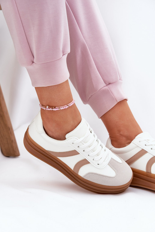 Sneakers Stilvollllschuhe Feminin mit einer Plattform Zueiße Farbe Tolianna
