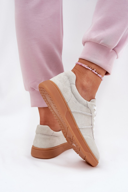 aus INildleder Niedrig Sneakers Stilvollllschuhe Feminin graue Farbe Paliana