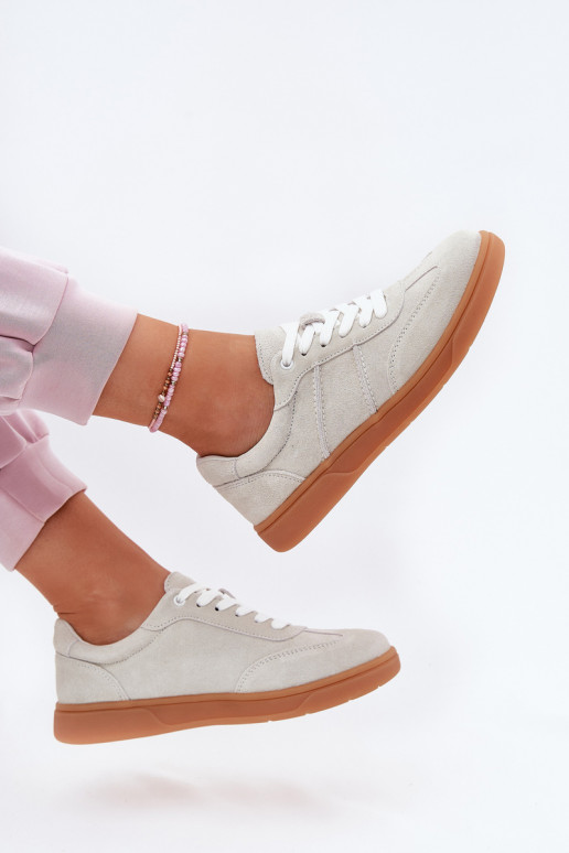 aus INildleder Niedrig Sneakers Stilvollllschuhe Feminin graue Farbe Paliana