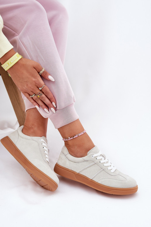 aus INildleder Niedrig Sneakers Stilvollllschuhe Feminin graue Farbe Paliana