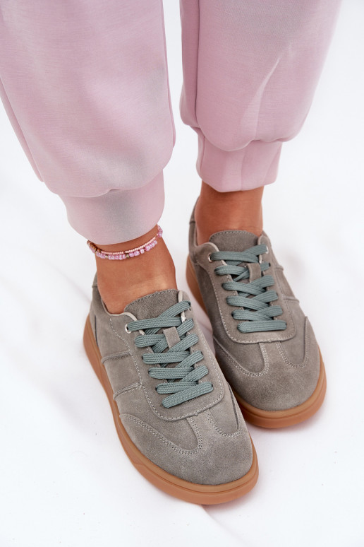 aus INildleder Niedrig Sneakers Stilvollllschuhe Feminin grüne Farbe Paliana