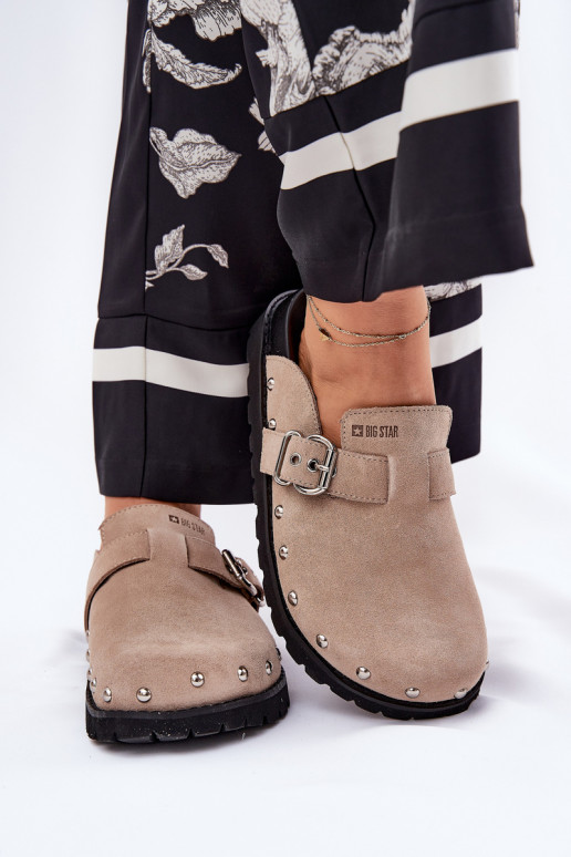 INildlederpantoffeln Verstopfungen Feminin mit einer Plattform Big Star RR274A376 Beige INildlederpantoffeln Verstopfungen Feminin mit einer Plattform Big Star RR274A376 Beige