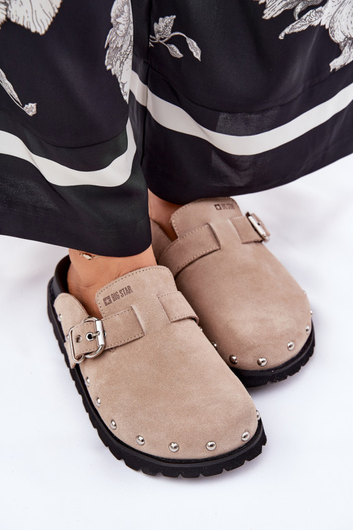 INildlederpantoffeln Verstopfungen Feminin mit einer Plattform Big Star RR274A376 Beige INildlederpantoffeln Verstopfungen Feminin mit einer Plattform Big Star RR274A376 Beige