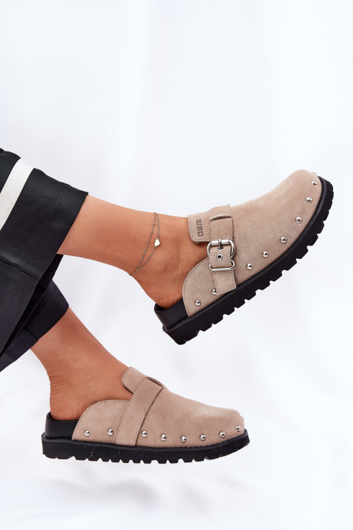 INildlederpantoffeln Verstopfungen Feminin mit einer Plattform Big Star RR274A376 Beige INildlederpantoffeln Verstopfungen Feminin mit einer Plattform Big Star RR274A376 Beige