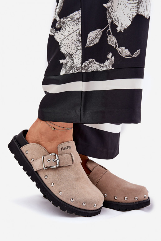 INildlederpantoffeln Verstopfungen Feminin mit einer Plattform Big Star RR274A376 Beige INildlederpantoffeln Verstopfungen Feminin mit einer Plattform Big Star RR274A376 Beige