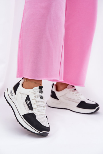 Turnschuhe Feminin mit einer Plattform Big Star RR274A223 HI-POLY SYSTEM INeiß-schZuarze Farbe 2