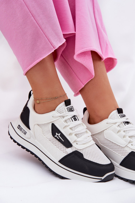 Turnschuhe Feminin mit einer Plattform Big Star RR274A223 HI-POLY SYSTEM INeiß-schZuarze Farbe Turnschuhe Feminin mit einer Plattform Big Star RR274A223 HI-POLY SYSTEM INeiß-schZuarze Farbe