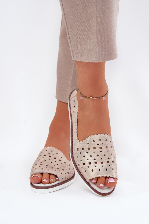 Haut Durchbrochene Ballerinas Z Odkrytymi Palcami S.Barski LR51-922 Beige Haut Durchbrochene Ballerinas Z Odkrytymi Palcami S.Barski LR51-922 Beige