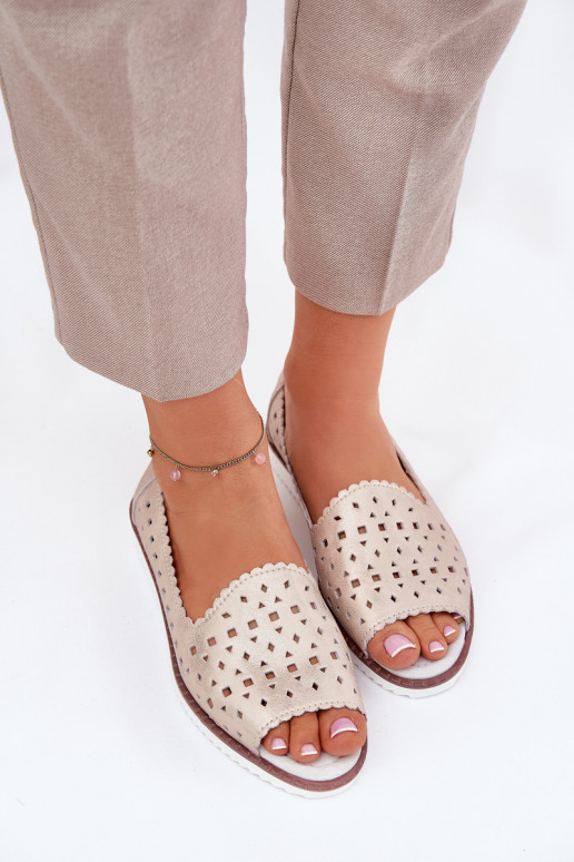 Haut Durchbrochene Ballerinas Z Odkrytymi Palcami S.Barski LR51-922 Beige Haut Durchbrochene Ballerinas Z Odkrytymi Palcami S.Barski LR51-922 Beige