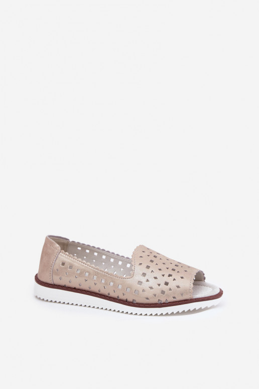 Haut Durchbrochene Ballerinas Z Odkrytymi Palcami S.Barski LR51-922 Beige Haut Durchbrochene Ballerinas Z Odkrytymi Palcami S.Barski LR51-922 Beige