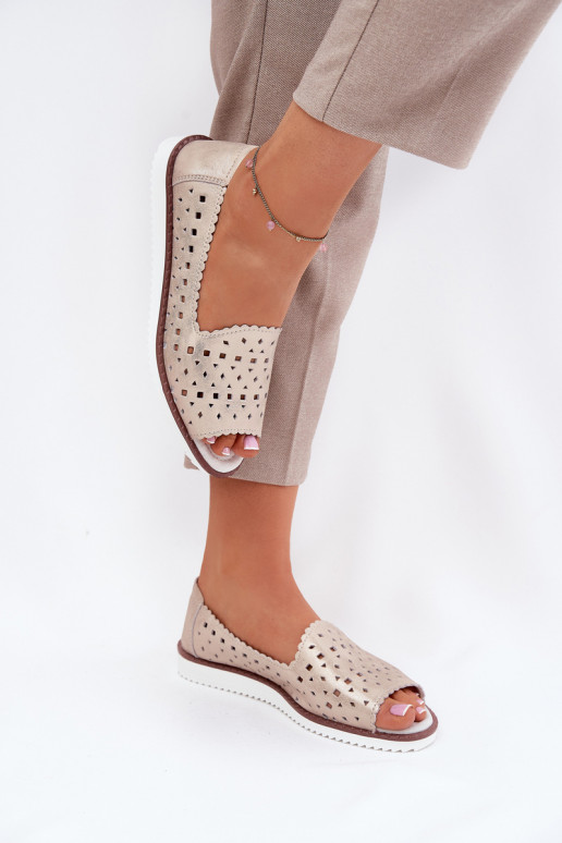 Haut Durchbrochene Ballerinas Z Odkrytymi Palcami S.Barski LR51-922 Beige Haut Durchbrochene Ballerinas Z Odkrytymi Palcami S.Barski LR51-922 Beige