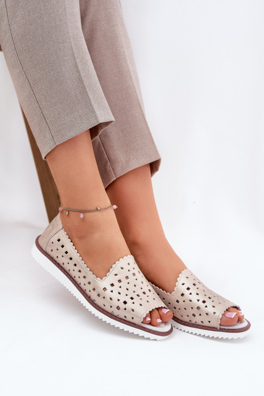Haut Durchbrochene Ballerinas Z Odkrytymi Palcami S.Barski LR51-922 Beige Haut Durchbrochene Ballerinas Z Odkrytymi Palcami S.Barski LR51-922 Beige