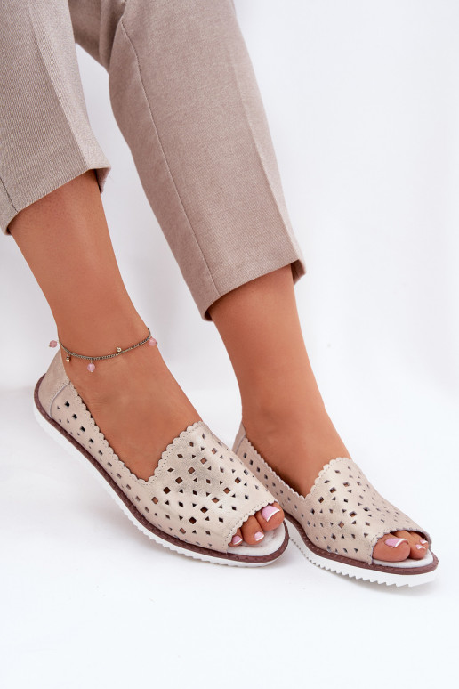 Haut Durchbrochene Ballerinas Z Odkrytymi Palcami S.Barski LR51-922 Beige Haut Durchbrochene Ballerinas Z Odkrytymi Palcami S.Barski LR51-922 Beige