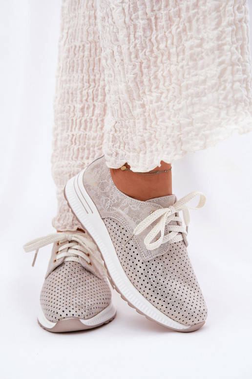 Haut  Schuhe Feminin mit einer Plattform Artiker 56C2113 Beige-goldene Farbe Haut  Schuhe Feminin mit einer Plattform Artiker 56C2113 Beige-goldene Farbe