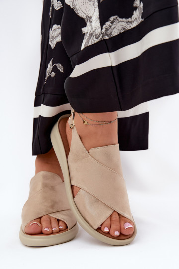 Damen Goldfarbene Sandalen aus Kunstleder Tosmelia